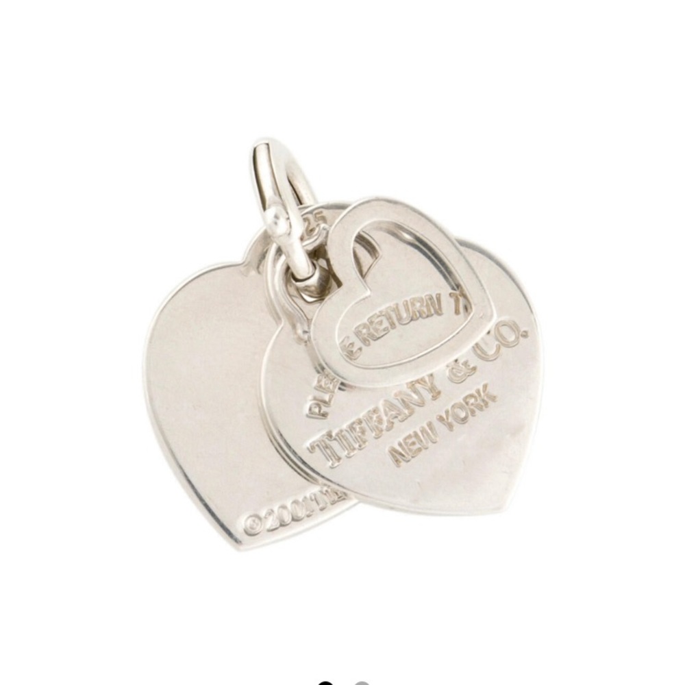 Tiffany & Co. bundle.  3 heart charms and jump ring. Sterling Silver